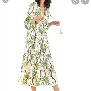 Farm Rio NWT Swinging Palm linen midi dress